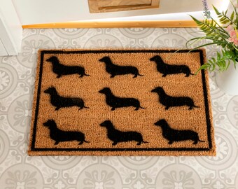 Sausage Dog Doormat - Dachshund Door Mat - Outdoor Doormat - Coir Mat - Dachshund Lover - Custom Doormat - Gift For Dog Lover - Dog Gift