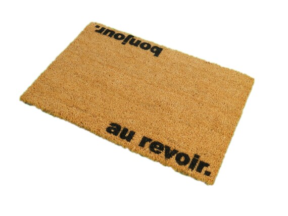 Bonjour Au Revoir Quirky Doormat 60x40cm French Style Etsy
