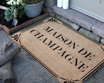 Maison De Champagne Country Doormat - Hand sprayed 90 x 60cm Country Style Door mat - French Doormat Decor - Housewarming Gift