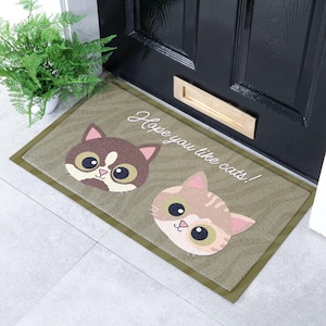 Hope You Like Cats Indoor Outdoor Doormat - Long Lasting Welcome Door Mat - Easy to Clean Anti-Slip Front Door Mat - Fur Parent - 70x40cm