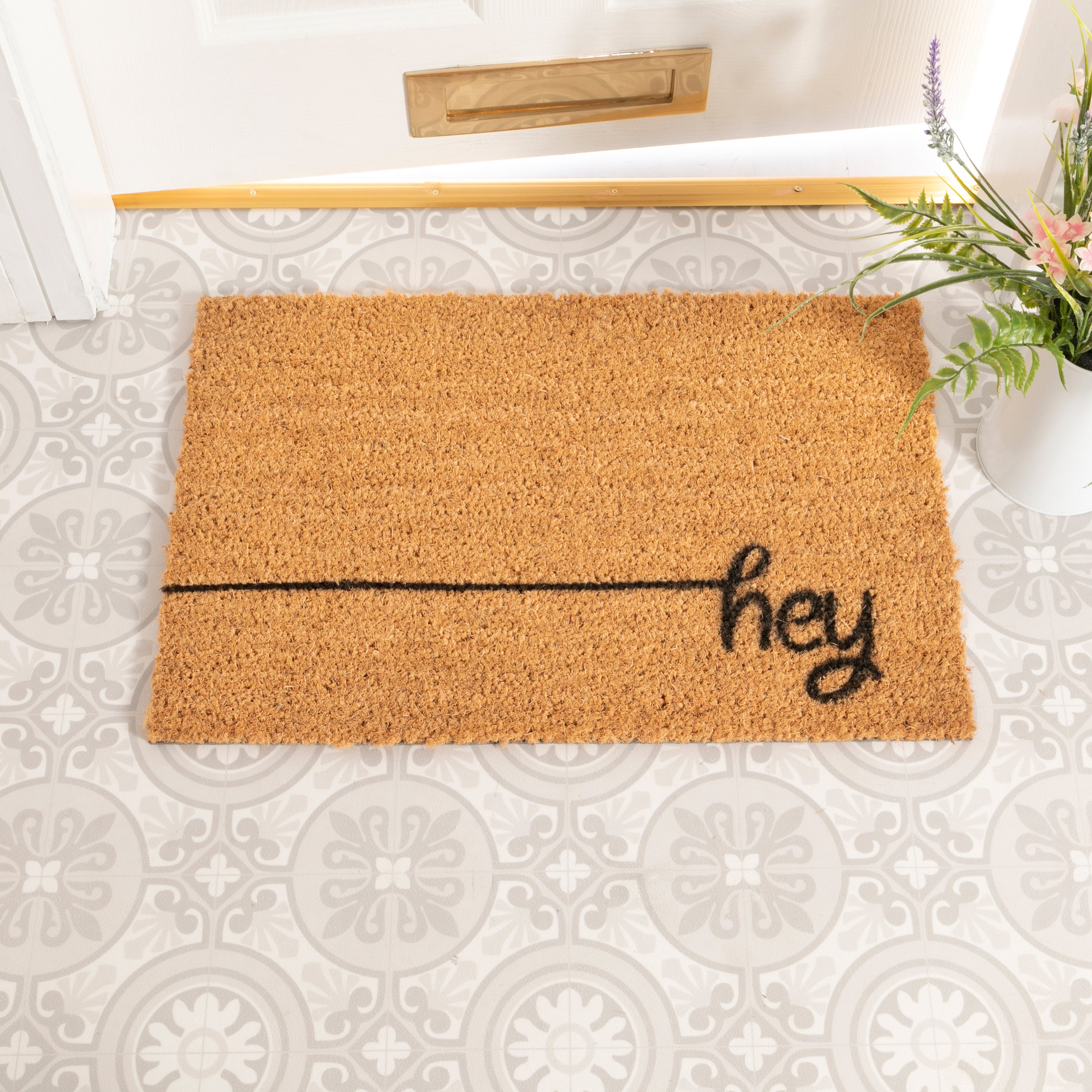 Barnyard Designs 'Oh Hello, See Ya' Doormat Welcome Mat for Outdoors, Large  Front Door Entrance Mat, 30x17, Brown