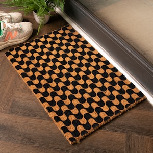Wavey Lines Doormat - Housewarming Gift - Porch Decor - Closing & Wedding Gift - New Home Gift - Coir Door Mat - Front Door Mat -  60cmX40cm