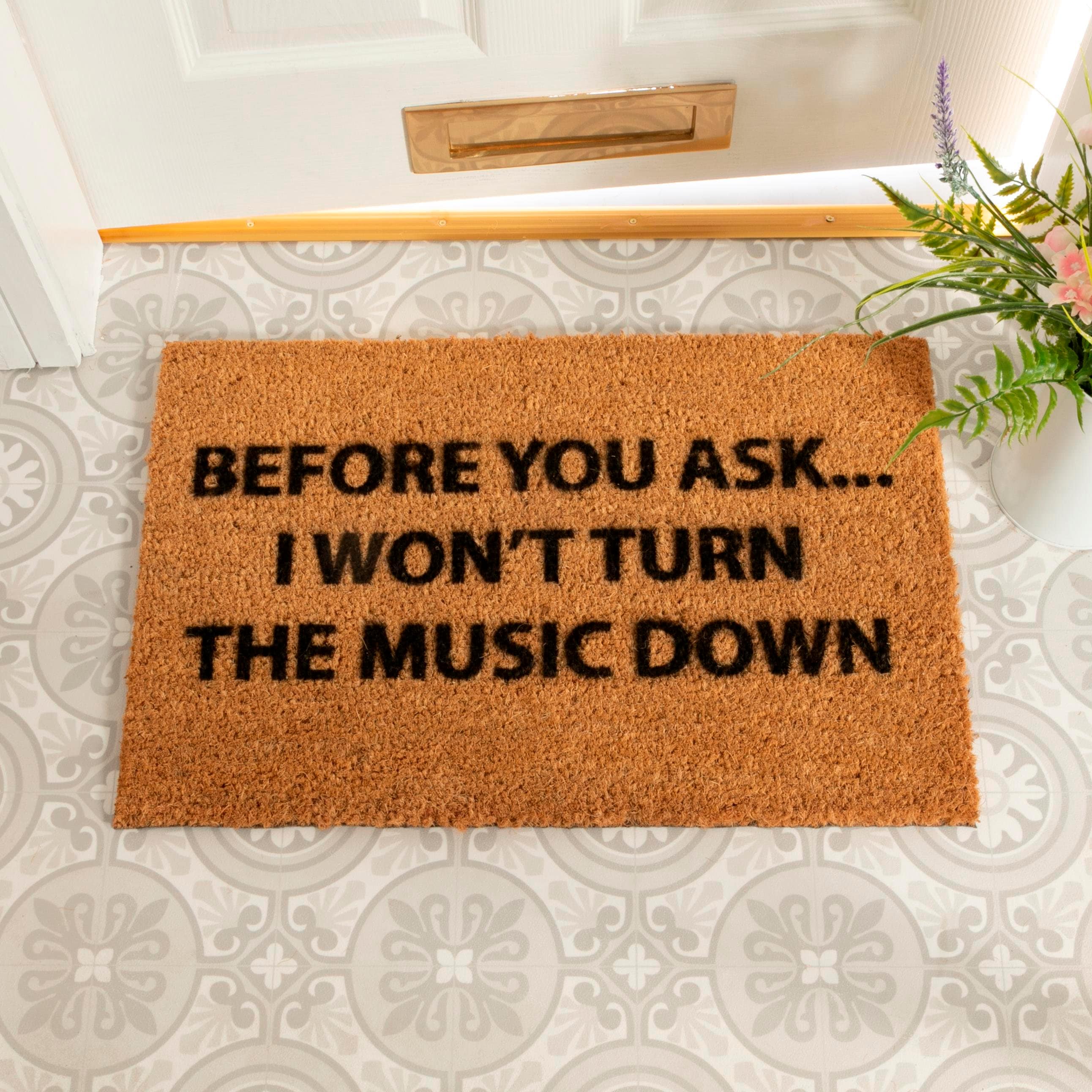 Mondwater informatie Bek Before You Ask I Won't Turn the Music Down Funny Doormat - Etsy