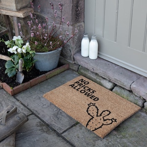 No Pricks Allowed Cactus Doormat -  Get Away Mat - Funny New Home Doormat - Trespassers Beware Mat - Fun Gift - Home Doormat - Housewarming