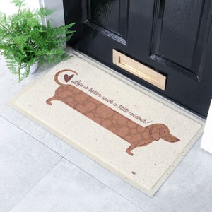 Life Is Better With A Little Weiner  - Cute Dog Doormat - Indoor/Outdoor Doormat - Funny Dachshund Mat - Durable, Weatherproof - 70 x 40cm