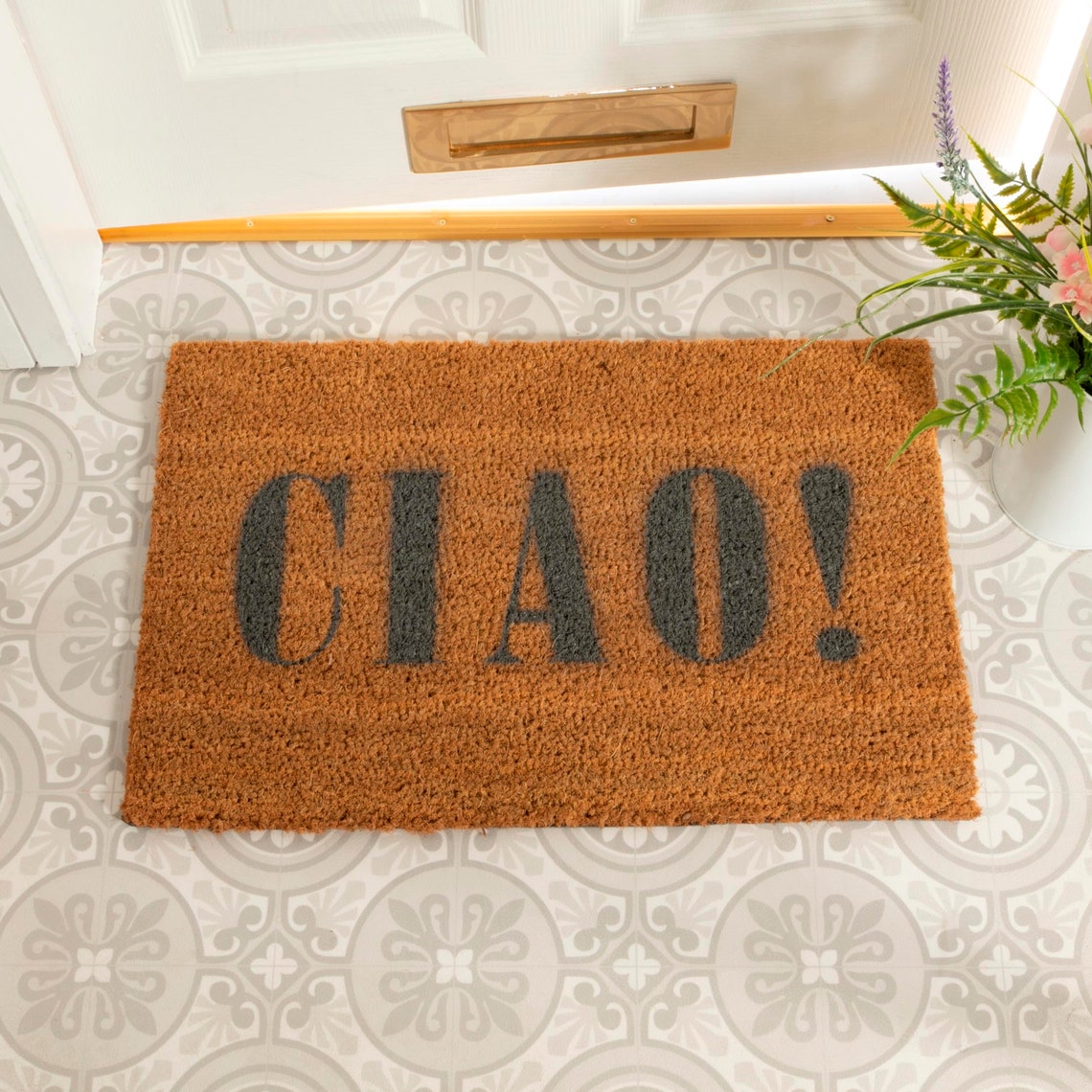 Ciao Grey Doormat Fun Italian Greeting Coir Doormat Etsy UK