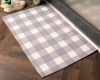 Grey Check Bottom Layer Mat - Artsy Doormats - Layered Doormats - Housewarming Doormat - Welcome Door Mat - Home Decor - Outdoor Mat