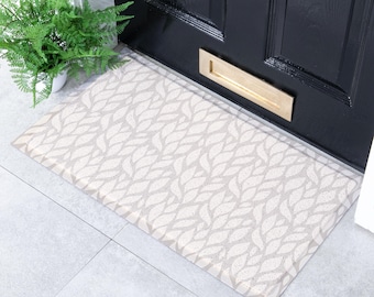 Leaf Design Recycled PVC Doormat: Anti-Slip Indoor/Outdoor Mat (70x40cm)