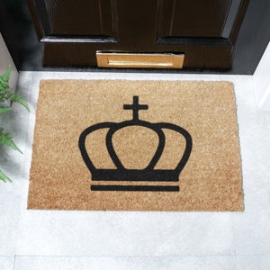 Capacho Crown Coir: Tapete de boas-vindas antiderrapante (60 x 40 cm)