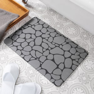 17x38 Xl Non-slip Pebble Bath Mat For Tubs And Showers Gray