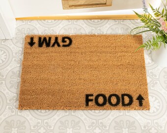 Food Gym Addict Doormat - Doormat Funny - Non Slip Door Mat - Coconut Coir Mat - Housewarming Gift - New Home Gift - Front Door Mat