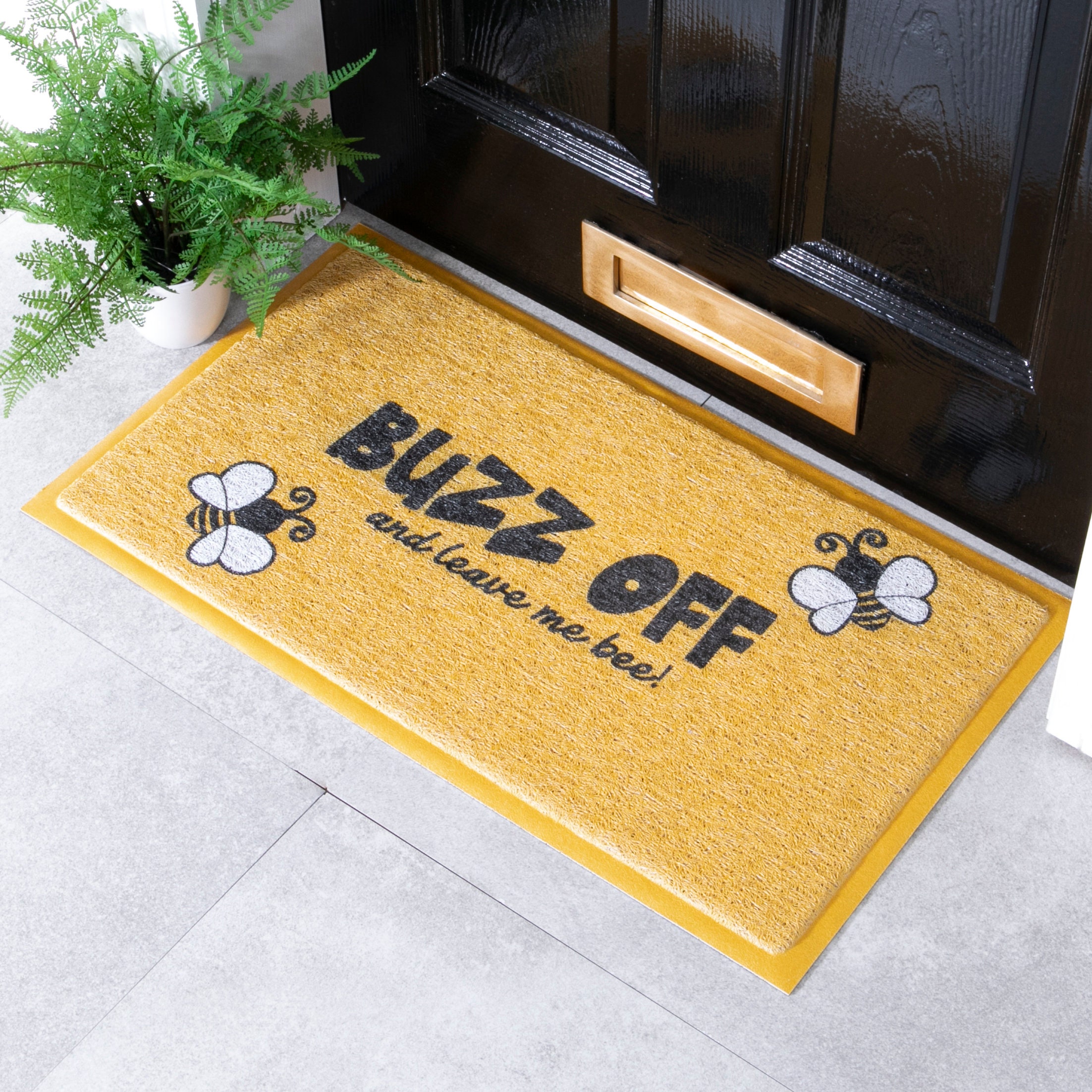 Buzz Off Gelbe Biene Fußmatte Fußmatte für drinnen und draußen
