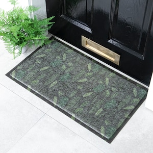 Jungle Leaves Doormat - Greenery Doormat - Contemporary Art Decor - Entryway Decor - Indoor/Outdoor Doormat - Green Recycled PVC - 70 x 40cm