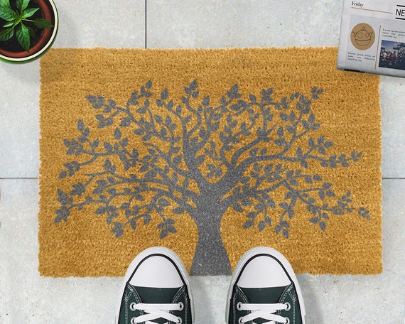 Tree of Life Grey Doormat Non Slip Door Mat - Etsy UK