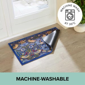 William Morris Strawberry Thief Indoor Washable Doormat 60x40cm