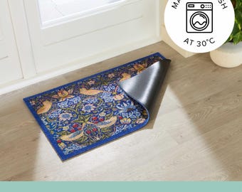 William Morris Strawberry Thief Indoor Washable Doormat 60x40cm