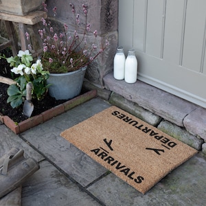 Arrivals Departures Doormat Airport Traveller Jetsetter Pilot Gift Mat Welcome Mat Housewarming Gift Wedding Gifts 60cm X 40cm image 2