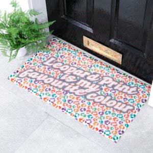 Colourful Leopard Print - Leopard Print is my Favourite Colour - Indoor/Outdoor Doormat - Recycled PVC | Fun & Vibrant | 70 x 40cm