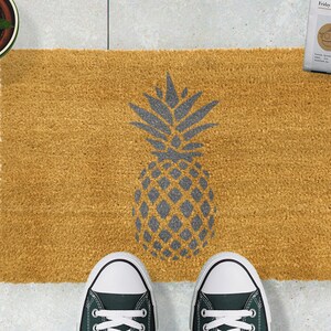 Pineapple Grey Doormat 60x40cm Coir Doormat Grey Doormat Welcome Mat Housewarming Gift New Home Closing Gift Pineapple image 4