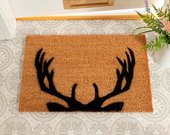 Stag Antlers Doormat - Deer Door Mat - Non Slip Deer Door Mat - Home Decor - Indoor Outdoor Doormat - Animal Print Doormat - 60 x 40cm