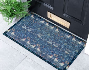William Morris Bird Indoor & Outdoor Doormat - Long Lasting Welcome Door Mat - Easy to Clean Anti-Slip Dirt Trapper Front Door Mat - 70x40cm