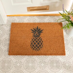 Pineapple Grey Doormat 60x40cm Coir Doormat Grey Doormat Welcome Mat Housewarming Gift New Home Closing Gift Pineapple image 1