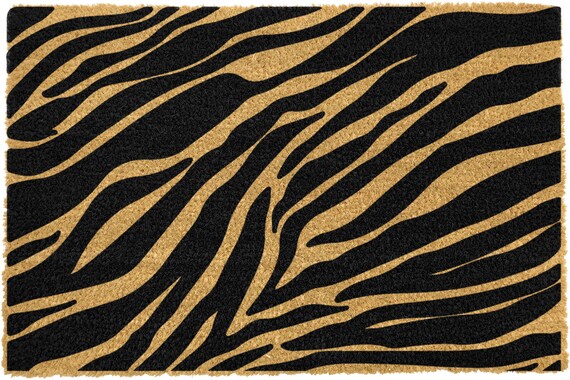 Novelty Zebra Print Chic Doormat Handmade In Uk