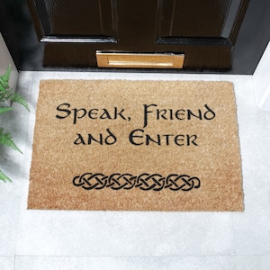 Speak Friend and Enter Coir Doormat - Welcome Doormat - Prezent na parapetówkę - Prezent na nowy dom - Wystrój domu - 60 cm X 40 cm