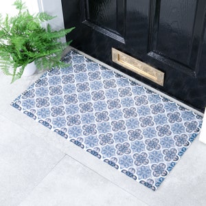 Retro Mosaic Outdoor Doormat - Mosaic Tile Pattern Doormat - Mosaic Print Door Mat - Welcome Doormat