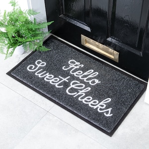 Hello Sweet Cheeks paillasson - paillasson intérieur/extérieur - drôle de tapis - chaussures hors paillasson - cadeau de pendaison de crémaillère - cadeau pour couple nouvellement créé