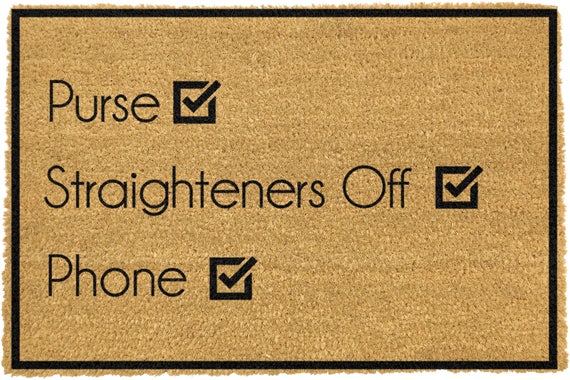 Checklist Doormat Chic Cute Doormat 60x40cm Coir Doormat Handmade In Uk