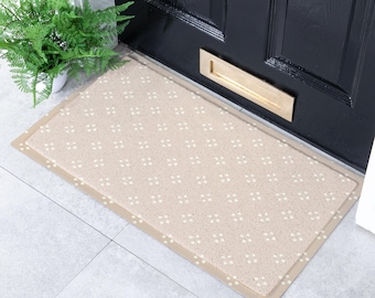 Mocha Dots Recycled PVC Doormat: Anti-Slip Indoor Outdoor Welcome Mat (70 x 40cm)