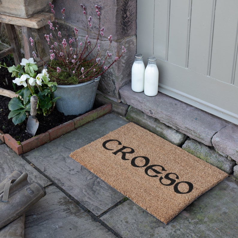 Welsh Mat Welsh Croeso Coir Doormat: Welcome Mat (60cm X 40cm) - Etsy