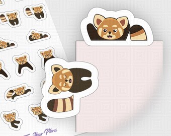 Red Panda Planner Stickers, Peekaboo Planner Stickers, Funny Planner Stickers, Red Panda Stickers,