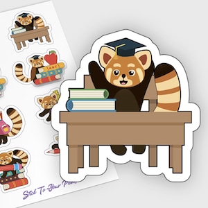 Roter Panda Planer Sticker, Studienplaner Sticker, Schulplaner Sticker, College Planner Sticker, Kawaii Stickers, Ästhetische Sticker