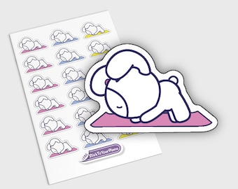 Yoga Planner Stickers, Workout Planner Stickers, Yoga Stickers, Fitness Stickers, Exercise Planner Stickers, Character Planner Stickers