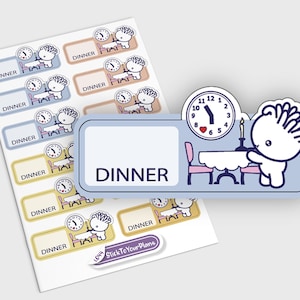 Autocollants de planificateur de dîner, autocollants de planificateur Erin Condren, autocollants de planificateur de repas, autocollants fonctionnels, autocollants de nourriture mignons, autocollants de planificateur EC