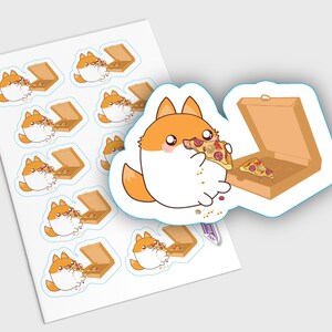 Pizza Planner Stickers, Food Planner Stickers, Food Stickers for Planners, Fox Planner Stickers, Cheat Meal Stickers, Kawaii Planner Sticker