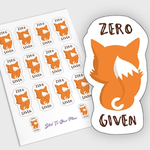 Zero Fox Given Planner Stickers, Funny Planner Stickers, Kawaii Planner Stickers, Aesthetic Stickers, Mood Planner Stickers, EC Stickers