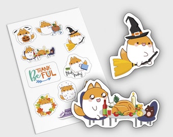 Halloween Planner Stickers, Kawaii Halloween Stickers, Thanksgiving Stickers, Happy Planner Halloween Stickers, Witch Planner Stickers