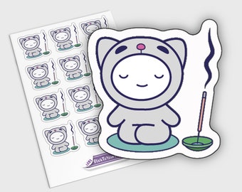 Meditation Planner Sticker, Übung Sticker, EntspannungsÜbung Sticker, Yoga Sticker, Namaste Sticker, Kawaii Stickers, Lustige Sticker