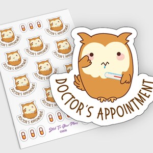 Artsen afspraak planner stickers, afspraak herinnering, arts stickers, medische stickers, kawaii herinnering stickers, esthetische stickers