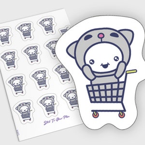 Shopping Cart Stickers, Grocery Shopping Planner Stickers, Chores Planner Stickers, Adulting Planner Stickers, Character Planner Stickers