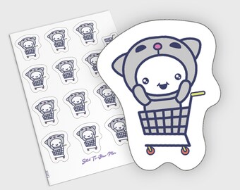 Shopping Cart Stickers, Grocery Shopping Planner Stickers, Chores Planner Stickers, Adulting Planner Stickers, Character Planner Stickers