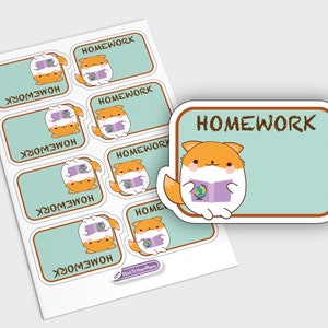 Functionele School Planner Stickers, Homework Planner Stickers, Erin Condren Verticale Planner Stickers, Karakter Stickers, Kawaii Stickers