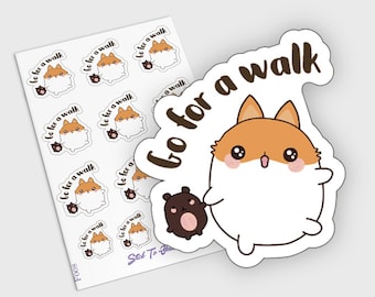Adesivo Walk Planner, Day Off Adesivi, Adesivi Kawaii Planner, Adesivi Daily Planner, Vai a fare una passeggiata, Adesivi Hobonichi, Erin Condren