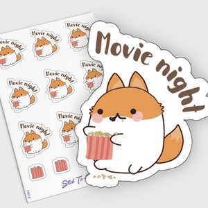 Movie Planner Stickers, Netflix Binge Planner Stickers, TV Planner Stickers, Binge Watch Planner Stickers, Self Care Stickers, Fox Stickers