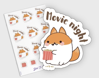 Movie Planner Stickers, Netflix Binge Planner Stickers, TV Planner Stickers, Binge Watch Planner Stickers, Self Care Stickers, Fox Stickers