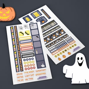 Halloween Hobonichi Weeks Stickers, Hobonichi Weeks Halloween Kit, Hobo Weeks Sticker Kit, Halloween Planner Stickers, Fall Planner Stickers