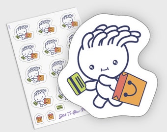 Pay Day Planner Stickers, Shopping Stickers, Funny Planner Stickers, Chores Stickers, Shopping Planner Stickers, Character Planner Stickers
